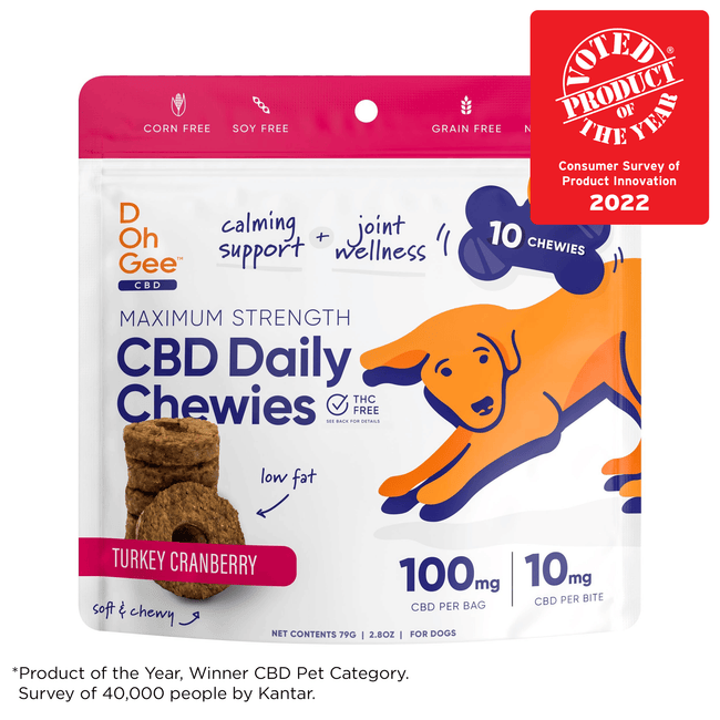 D Oh Gee CBD Daily Turkey Chewies 100mg CBD Per Bag (10 count)