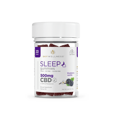 Sky Wellness CBD Sleep Gummies 500mg 20ct + CBN + Melatonin